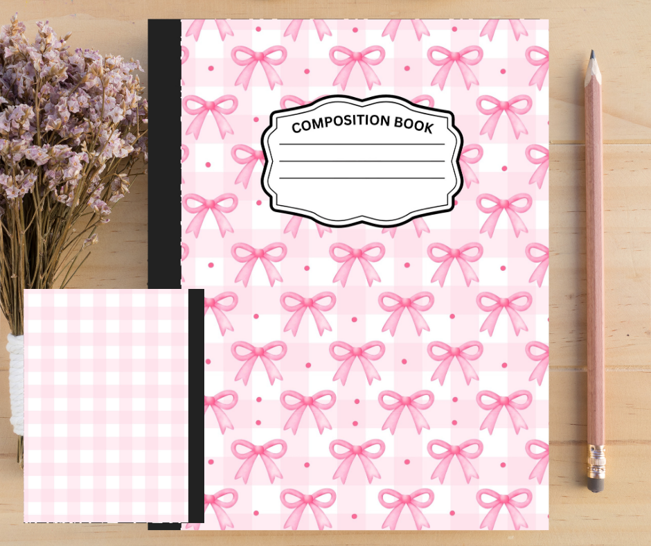 Pink Bow -Composition Notebook Sticker