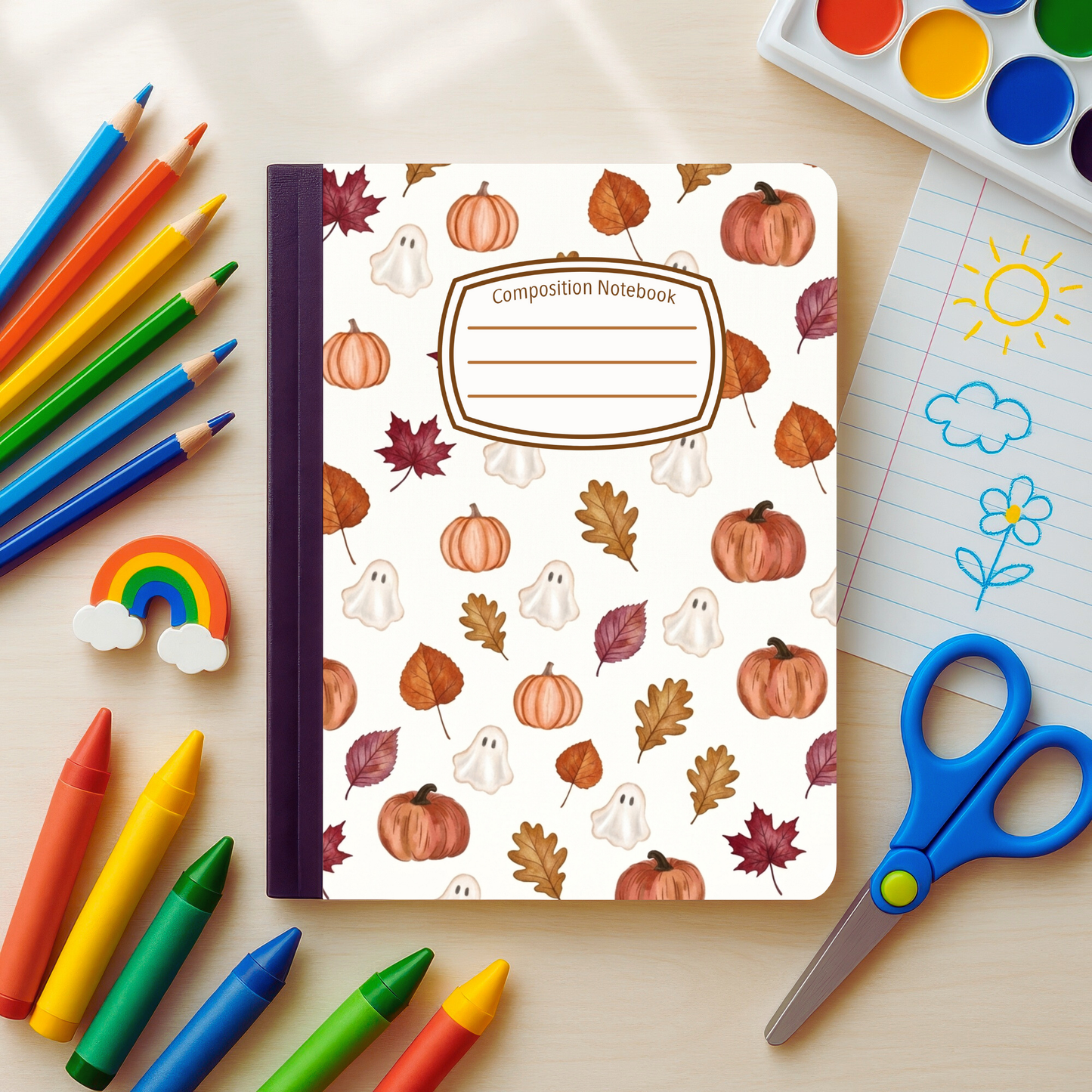 Fall Leaves-Composition Notebook Sticker