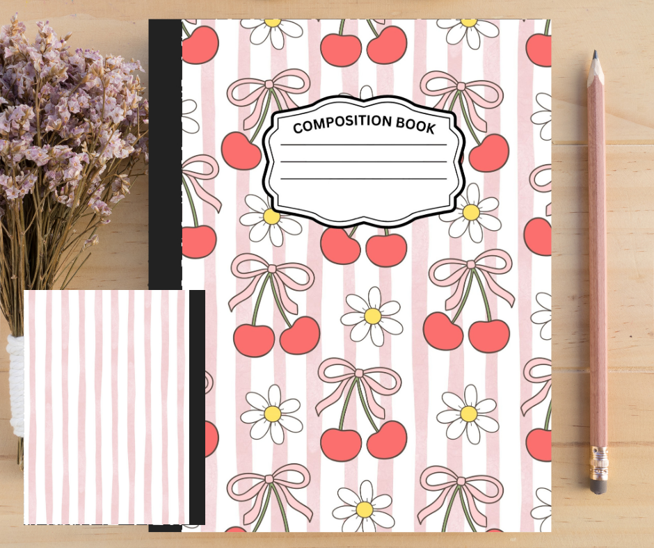 Strawberry Cherries-Composition Notebook sticker