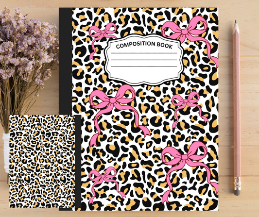 Leopard Bow-Composition NoteBook Sticker